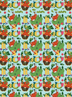 Playful Red Fox Botanical Letters Rug