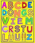 Bold Alphabet In Bright Colors Rug