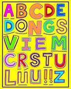 Bold Alphabet In Bright Colors Rug
