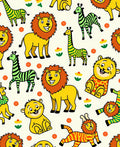 Playful Safari Animals Yellow Green Rug