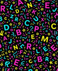 Retro Alphabet Confetti Graphic Rug