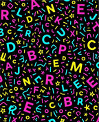 Retro Alphabet Confetti Graphic Rug