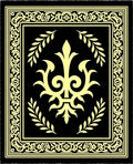 Black Yellow Ornate Laurel Medallion Rug