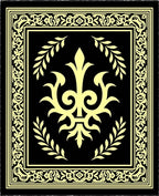 Black Yellow Ornate Laurel Medallion Rug