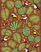 Tropical Toucan Leaf Jungle Rug