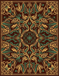 Art Nouveau Golden Green Floral Rug
