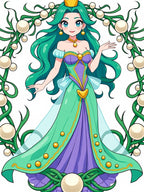 Emerald Queen Surrounded by Pearls Rug