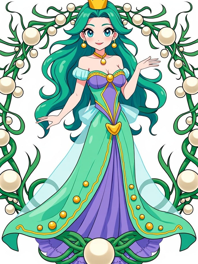 Emerald Queen Surrounded by Pearls Rug