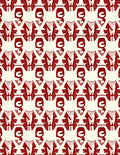 Crimson Iconography Repeating Square Rug