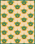 Green Yellow Palm Leaf Medallion Rug