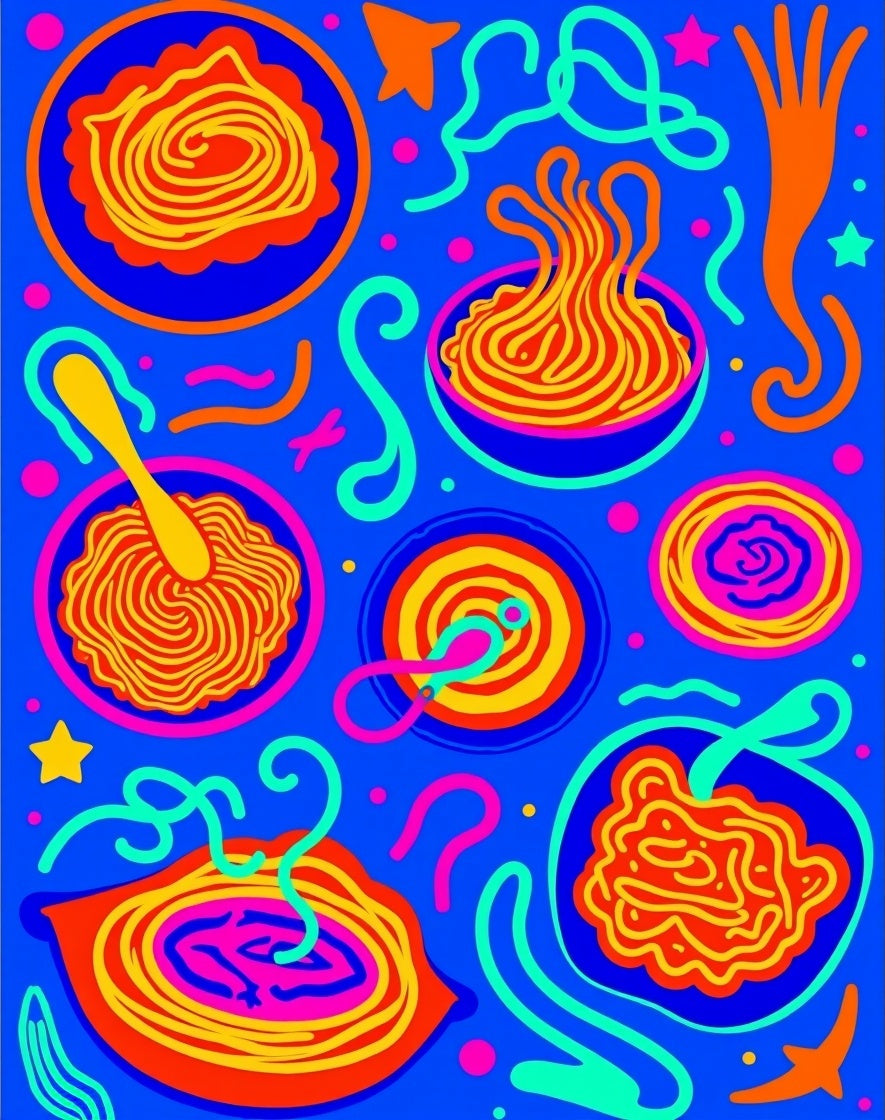 Whimsical Foodie Swirls And Loops Rug