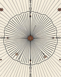 Sunburst Black Line Mandala Rug