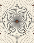 Sunburst Black Line Mandala Rug