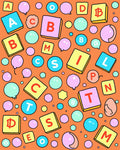 Whimsical Alphabet Bubble Play Arrangement Rug