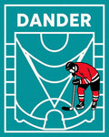Hockey Player Red Ice Court Art Rug