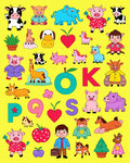 Playful Farm Animals Alphabet Collection Rug