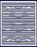 Navy White Abstract Wavy Stripe Rug