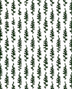Dark Green Botanical Stem Repeat Rug