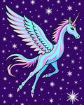 Swirling Pink Blue Winged Celestial Horse Rug