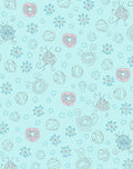 Light Blue Organic Whimsical Sketch Rug