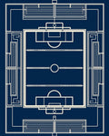 Blueprint Field Abstract Geometric Rug