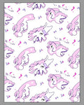 Playful Pink Cartoon Creatures Abstract Rug