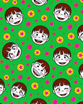 Joyful Child Faces Bright Star Coins Rug