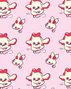 Whimsical Pink Cartoon Monster Repeat Rug