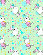 Cute White Ghost Pastel Confetti Rug
