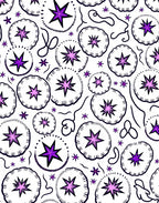 Purple Starburst Floral Circles Rug