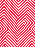 Bold Red White Geometric Chevron Rug