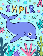 Playful Blue Dolphin Coral Reef Underwater Rug