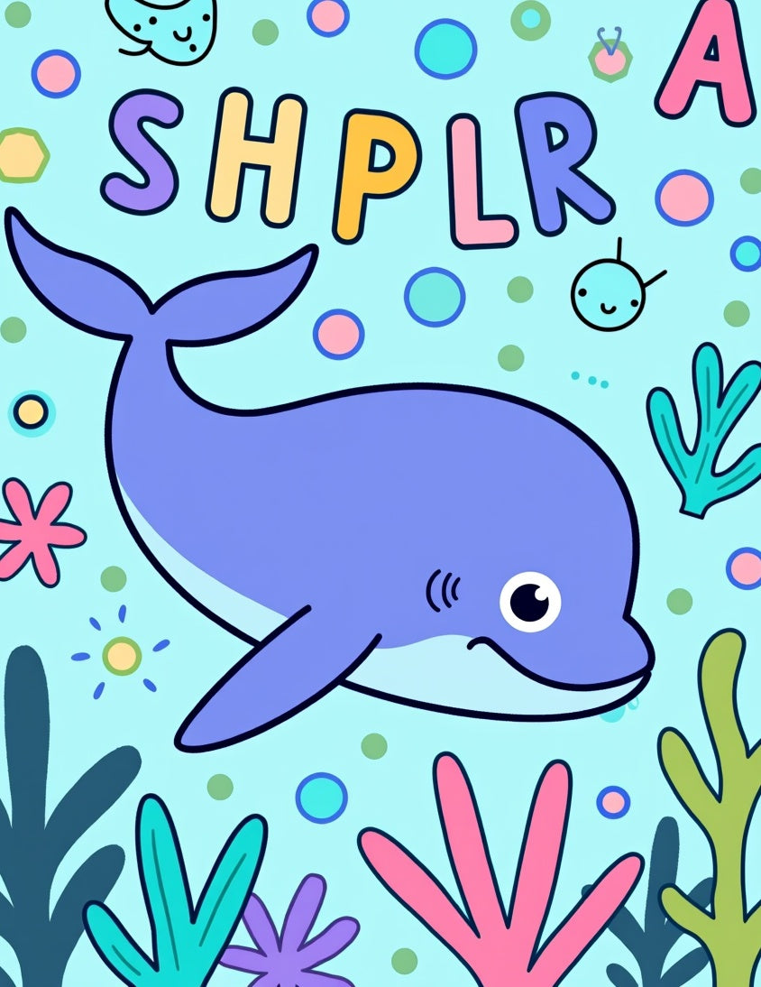 Playful Blue Dolphin Coral Reef Underwater Rug