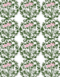 Pink Floral Greenery Circular Arrangement Rug