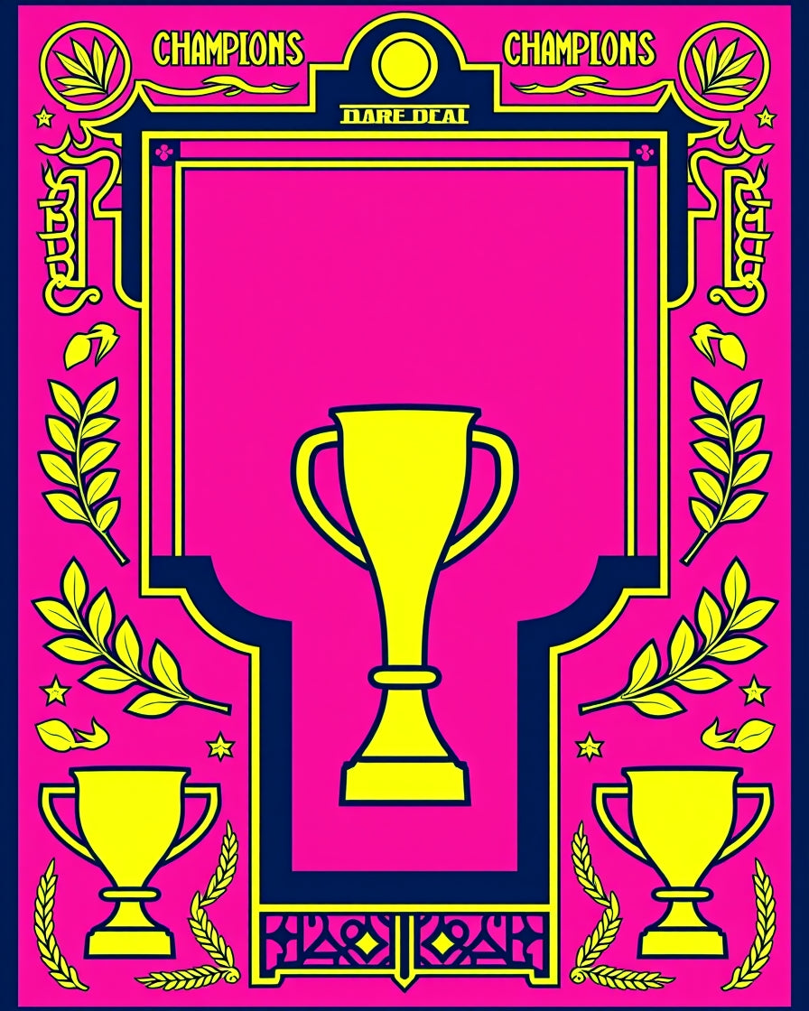 Victory Trophy Laurel Wreath Celebration Rug