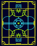 Retro Futuristic Neon Geometric Mandala Rug