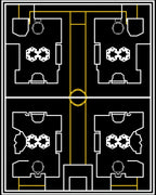 Modern Yellow Geometric Outline Rug