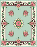 Vintage Pink Rose Garden Border Rug
