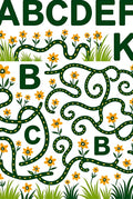 Whimsical Green Pathway Yellow Flower Rug