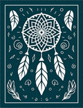 Teal Dreamcatcher Feather Accents Rug