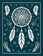 Teal Dreamcatcher Feather Accents Rug