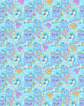 Whimsical Blue Abstract Heart Tree Rug