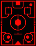 Bold Red Geometric Abstract Radar Rug