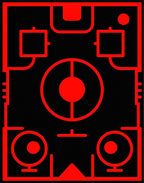 Bold Red Geometric Abstract Radar Rug