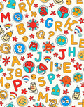Alphabet Soup Red Blue Yellow Characters Rug