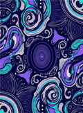 Cosmic Swirl Abstract Purple Teal Rug