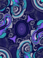 Cosmic Swirl Abstract Purple Teal Rug
