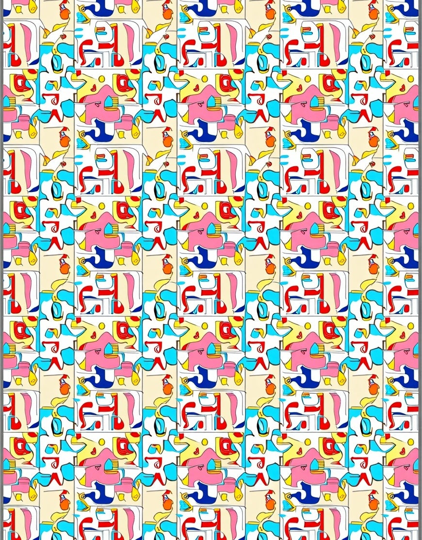 Colorful Abstract Geometric Shapes Rug