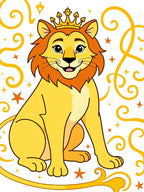 Golden Royal Lion Crown Splendor Rug