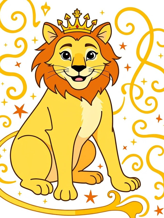 Golden Royal Lion Crown Splendor Rug